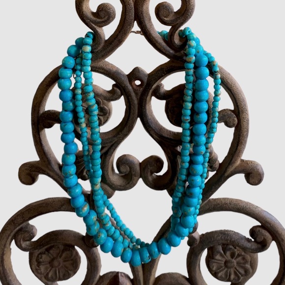 TURQUOISE TRIPLE STRAND NECKLACE - Picture 2 of 14